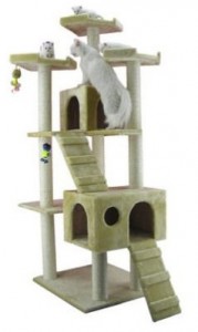 Armarkat Beige Faux Fur 74 Inch Cat Tree Armarkat Beige Faux Fur 74 Inch Cat Tree