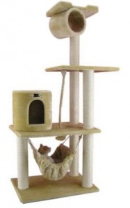 Armarkat Beige Faux Fur Cat Tree 62 Inch